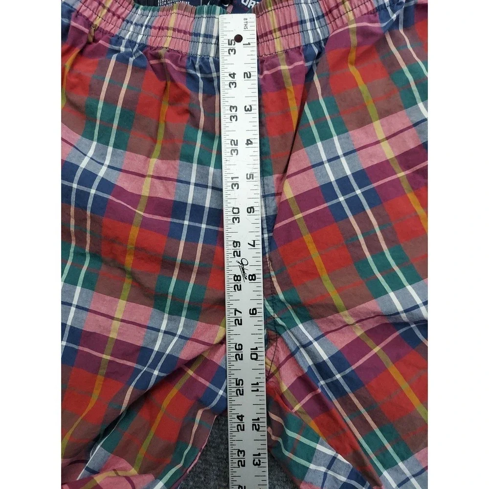 Polo Ralph Lauren Sport Swim trunks Mens Large Red Tartan Plaid Beach Pony
